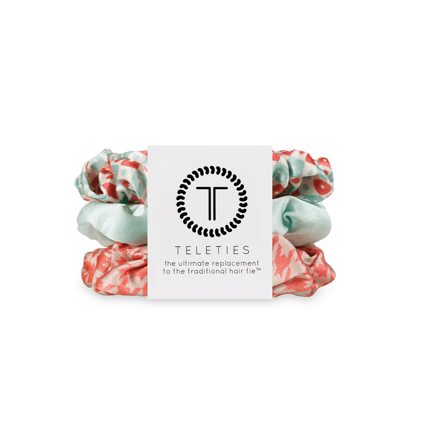 Teleties - Calming Coral Silk Scrunchies Large