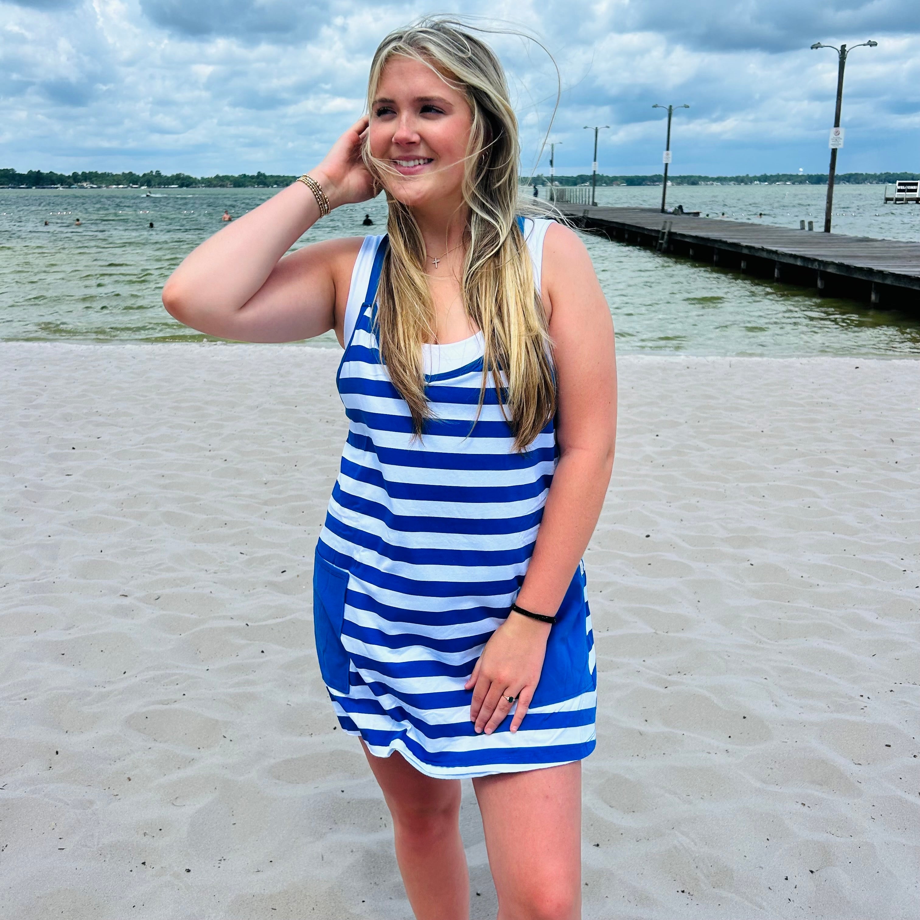 Simply Southern Tara Dress - Royal Stripe