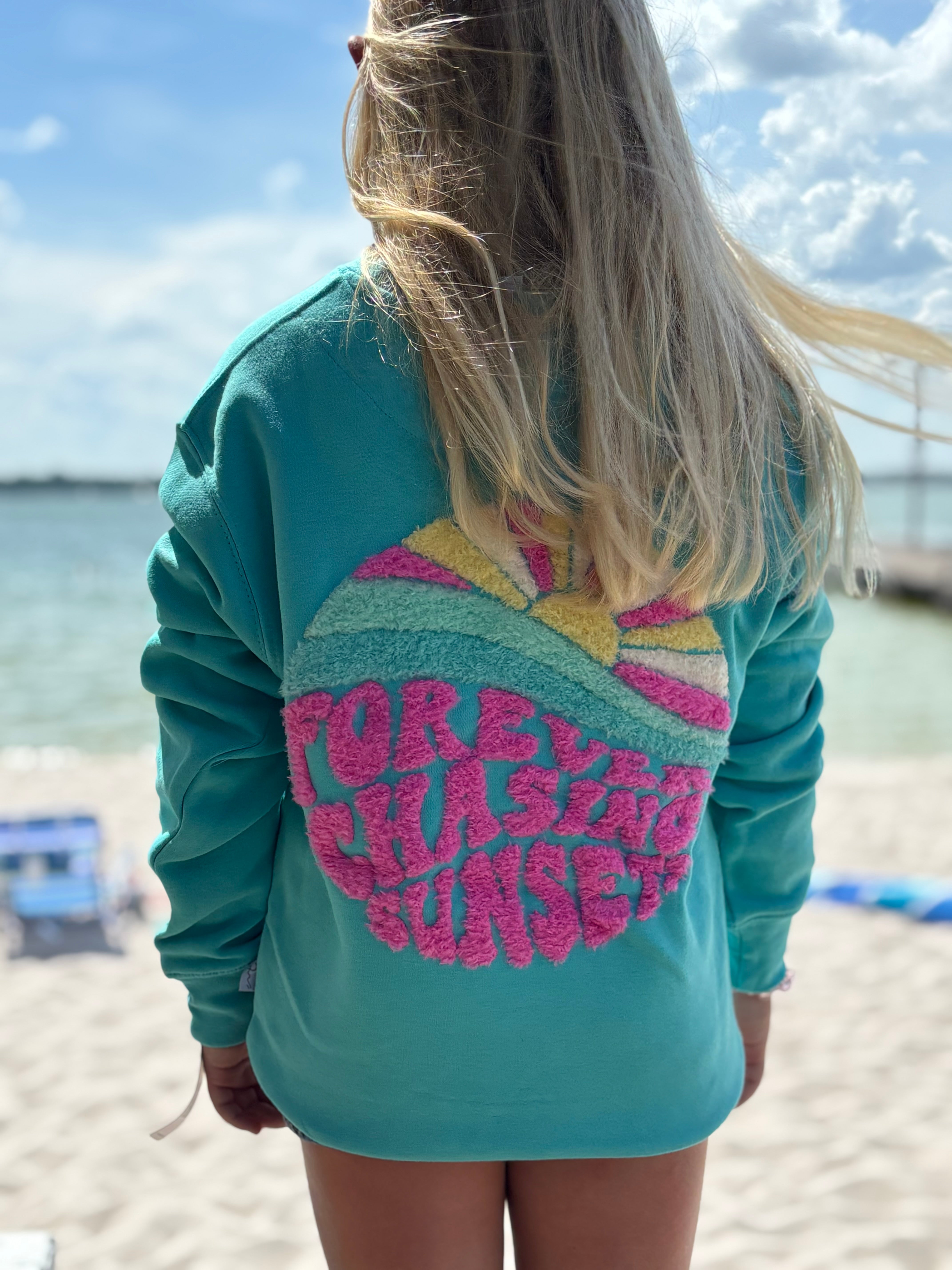 White Lake Crewneck Toddler- Chasing Sunsets Island Blue