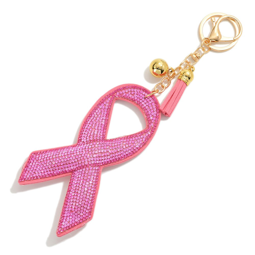 Breast Cancer Ribbon Keychain