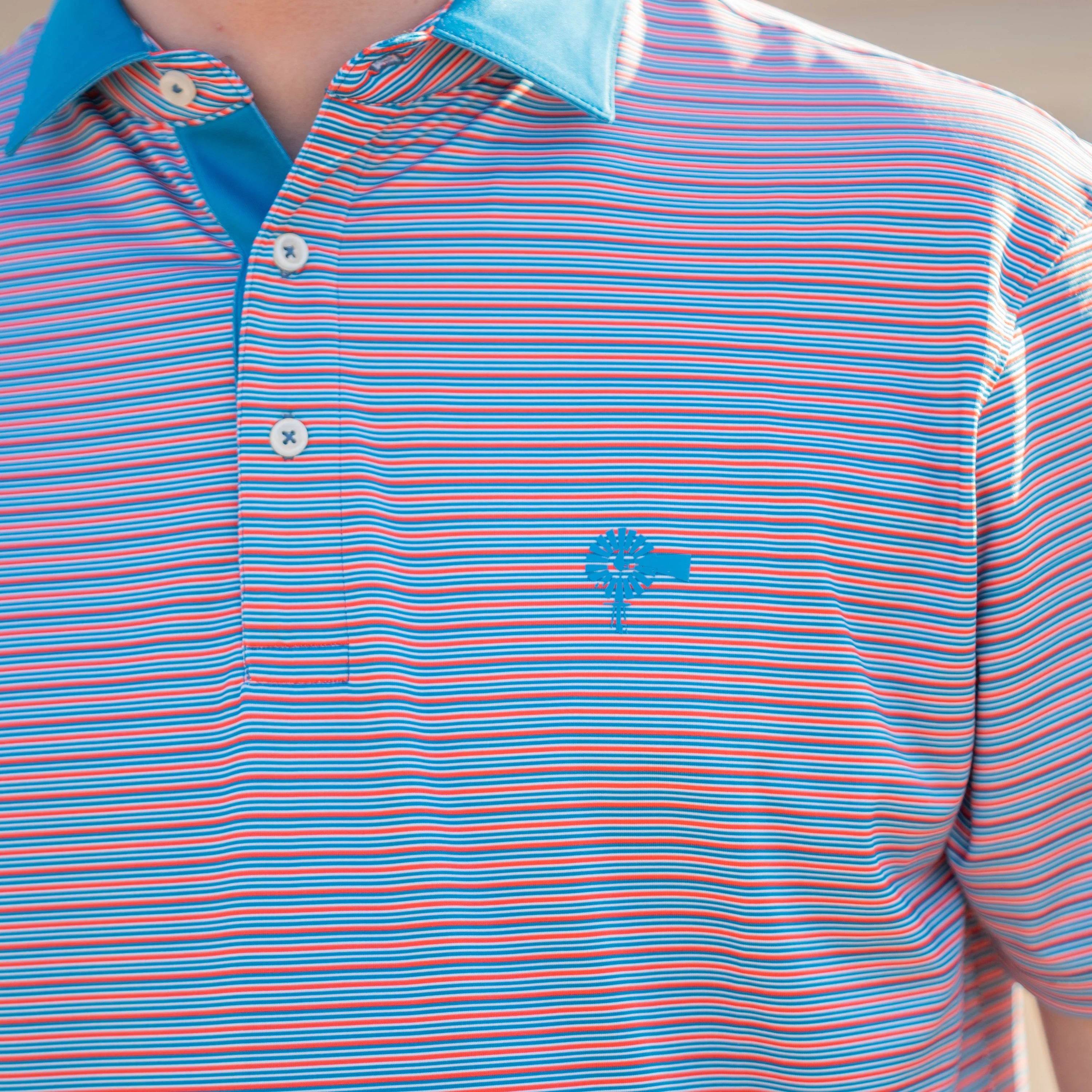 Old South Performance Polo - Rusty Microstripe