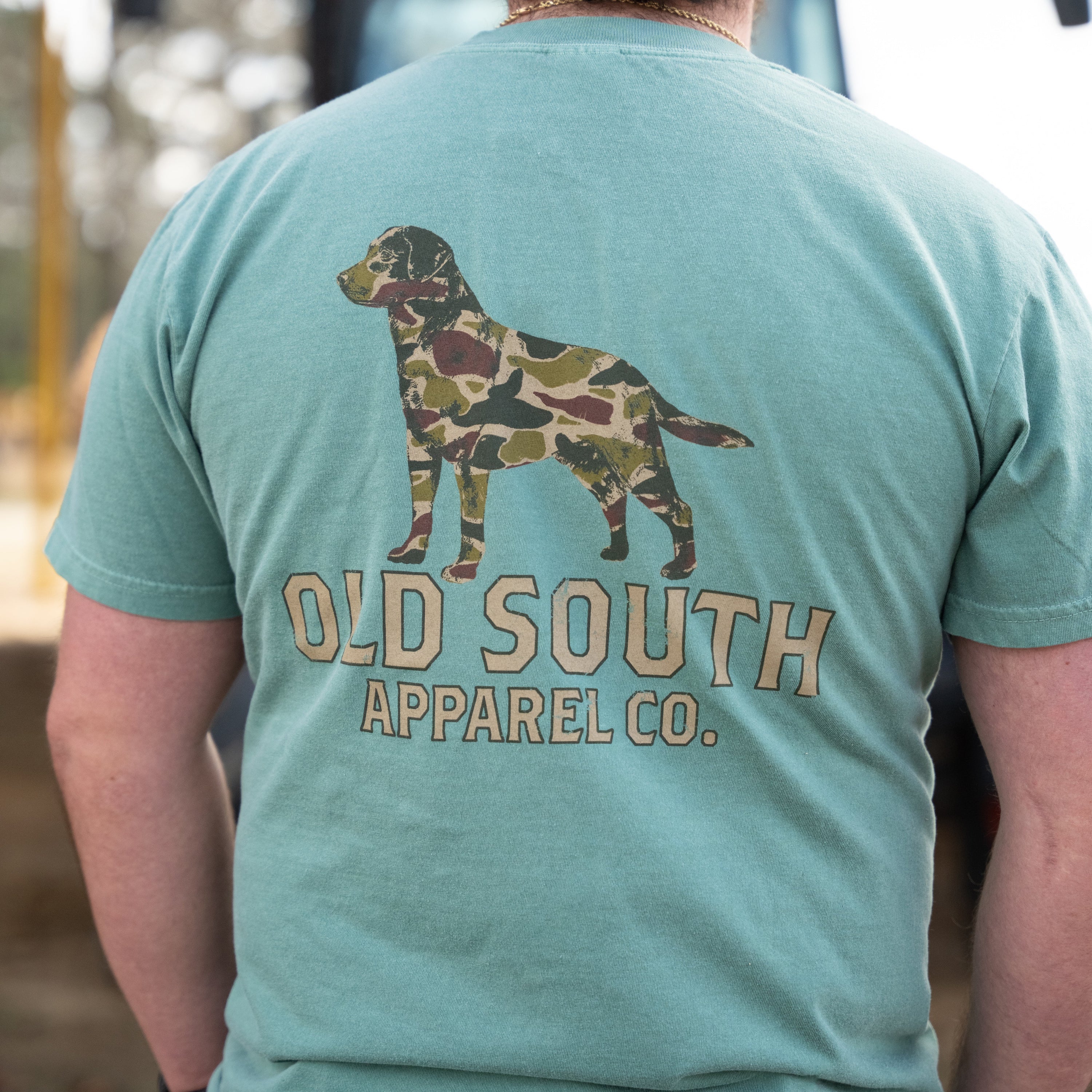 Old South Dog Outline Thicket Camo Short Sleeve Tee