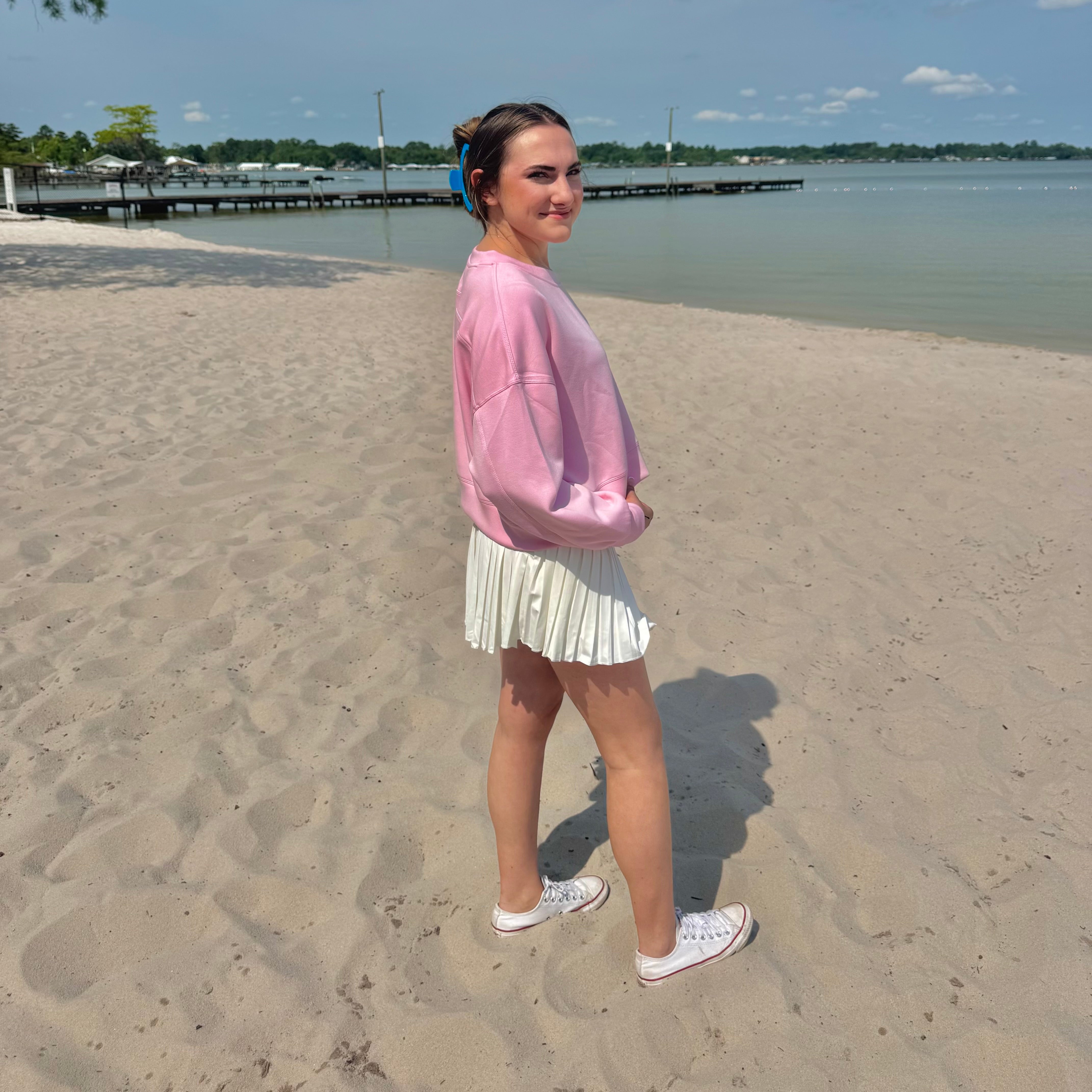 Simply Southern Pleated Skort - White