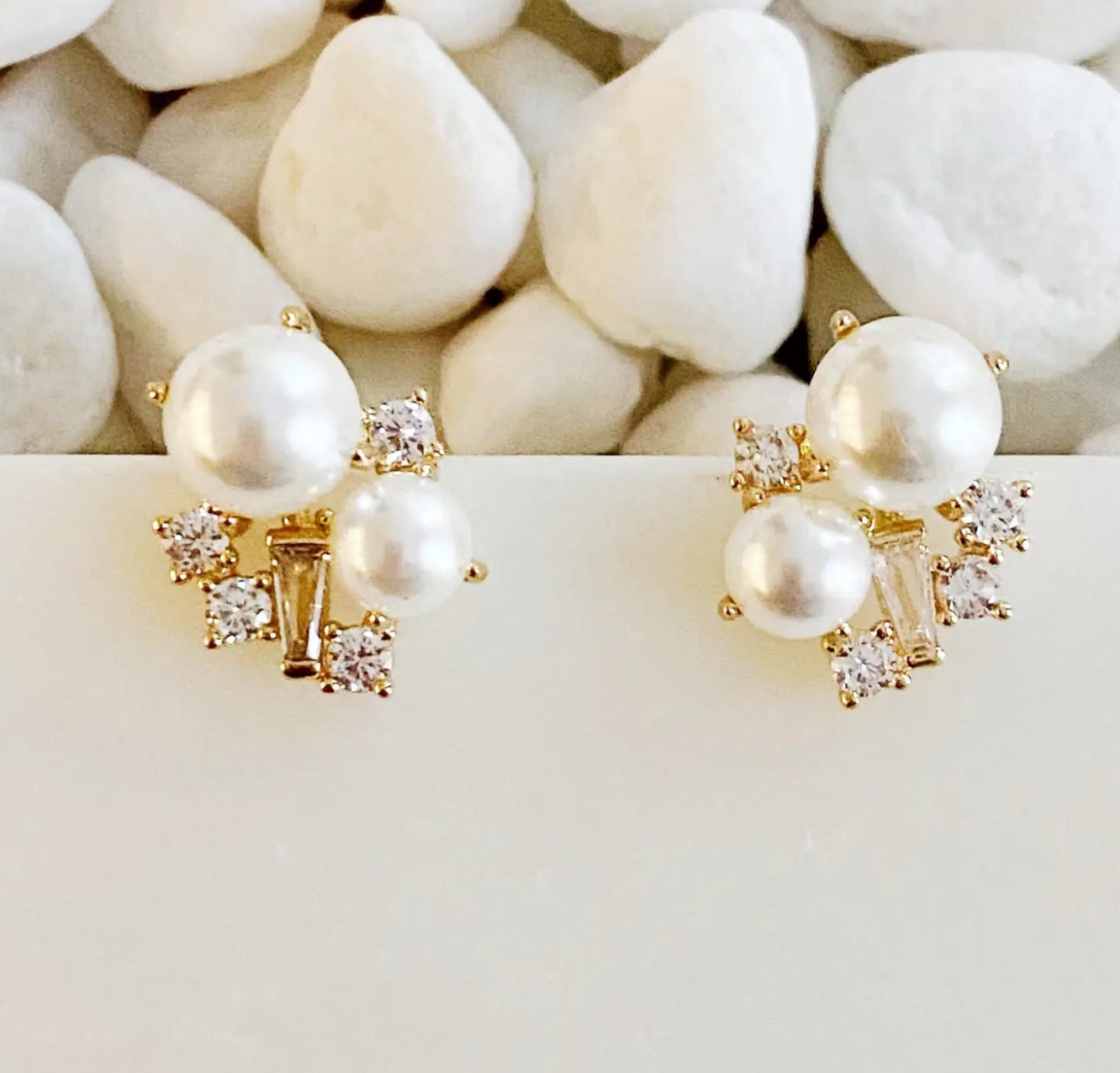 Estate Stud Pearl Earrings