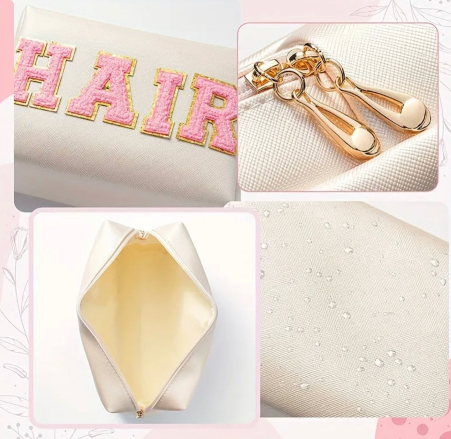 Plush Letter Makeup Bag