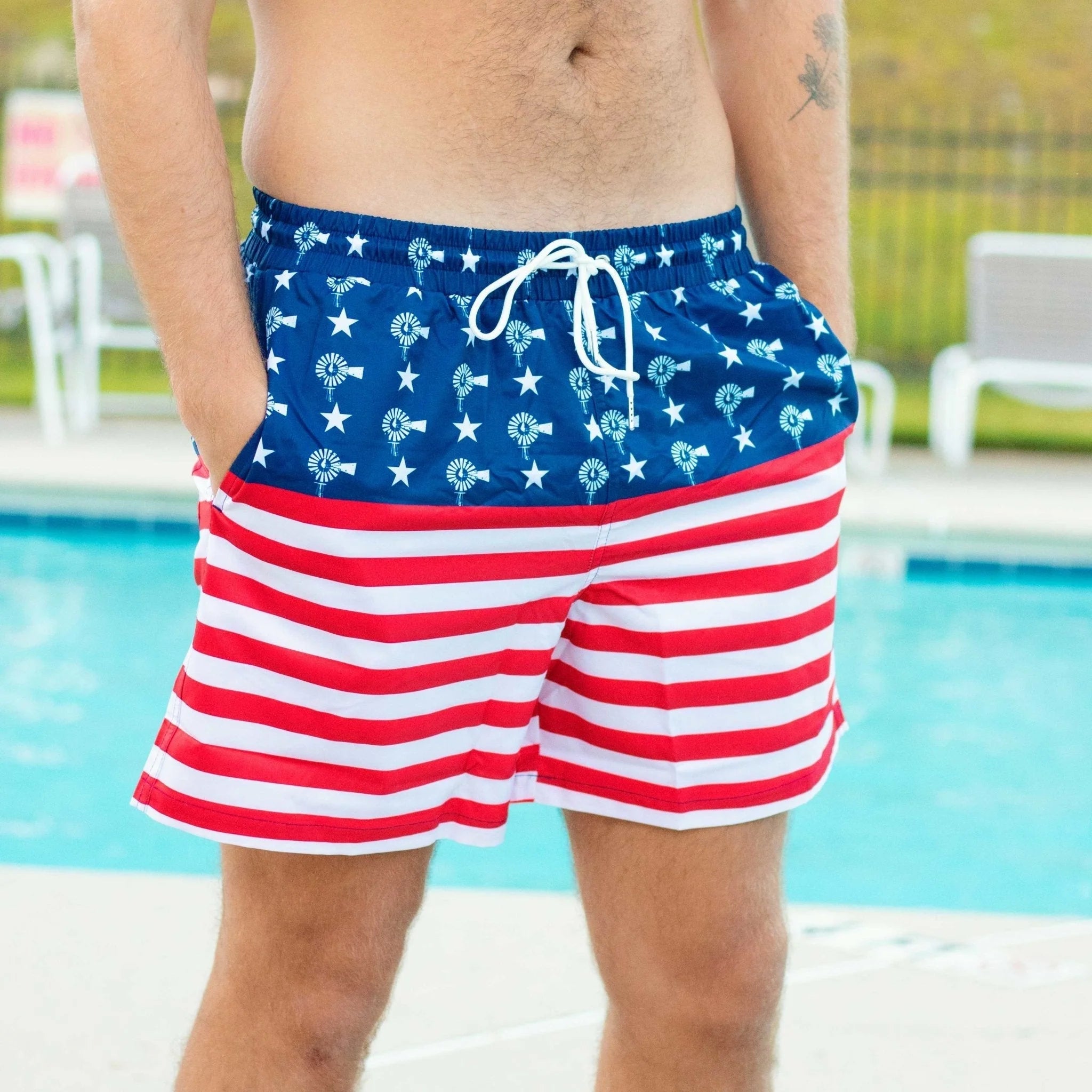 Old South Soft Mesh Swim Trunks - USA