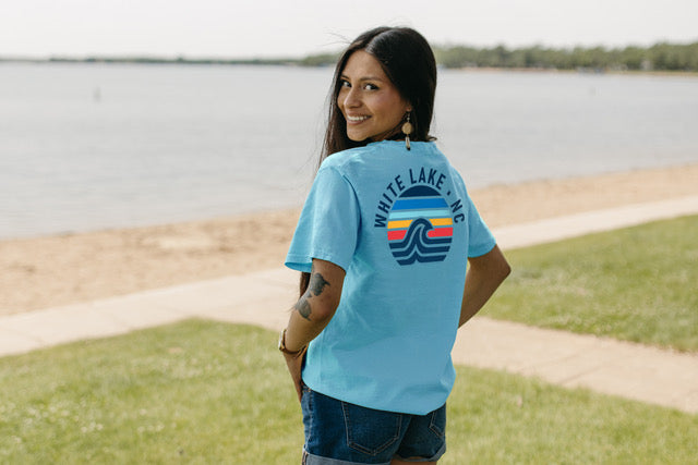 White Lake Pampers Waves Short Sleeve Tee Sky Blue