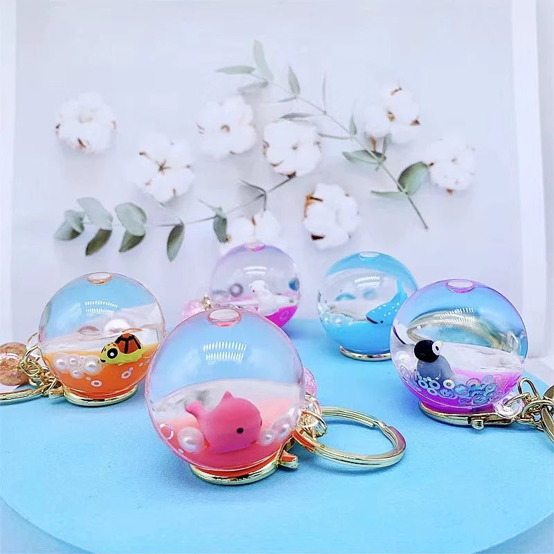 Sea Animal Orb Floaty Keychain