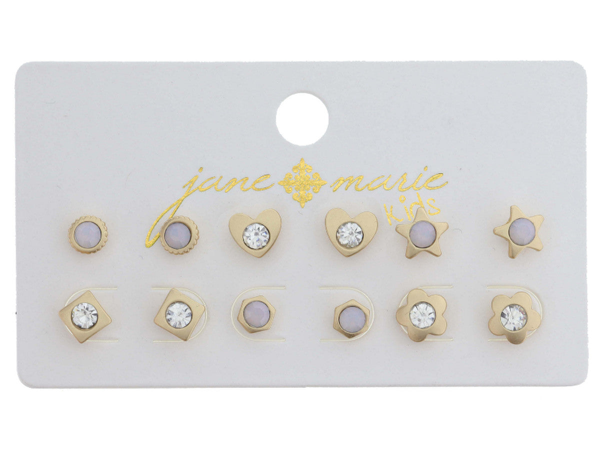 JM Kids 6 Stud Earring Set - Moonstone