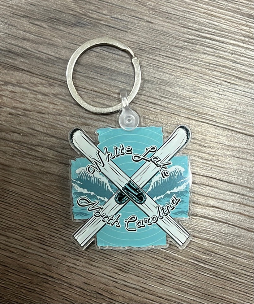 White Lake Keychain - Cross Skis