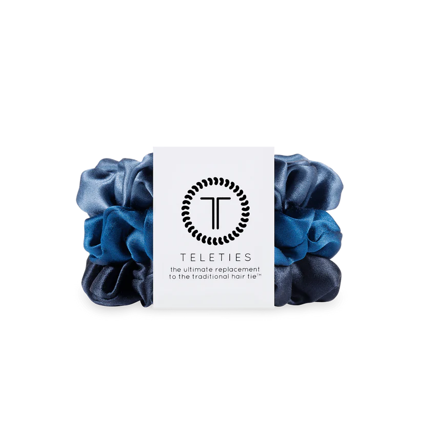 Teleties - Midnight Rain Silk Scrunchies Large