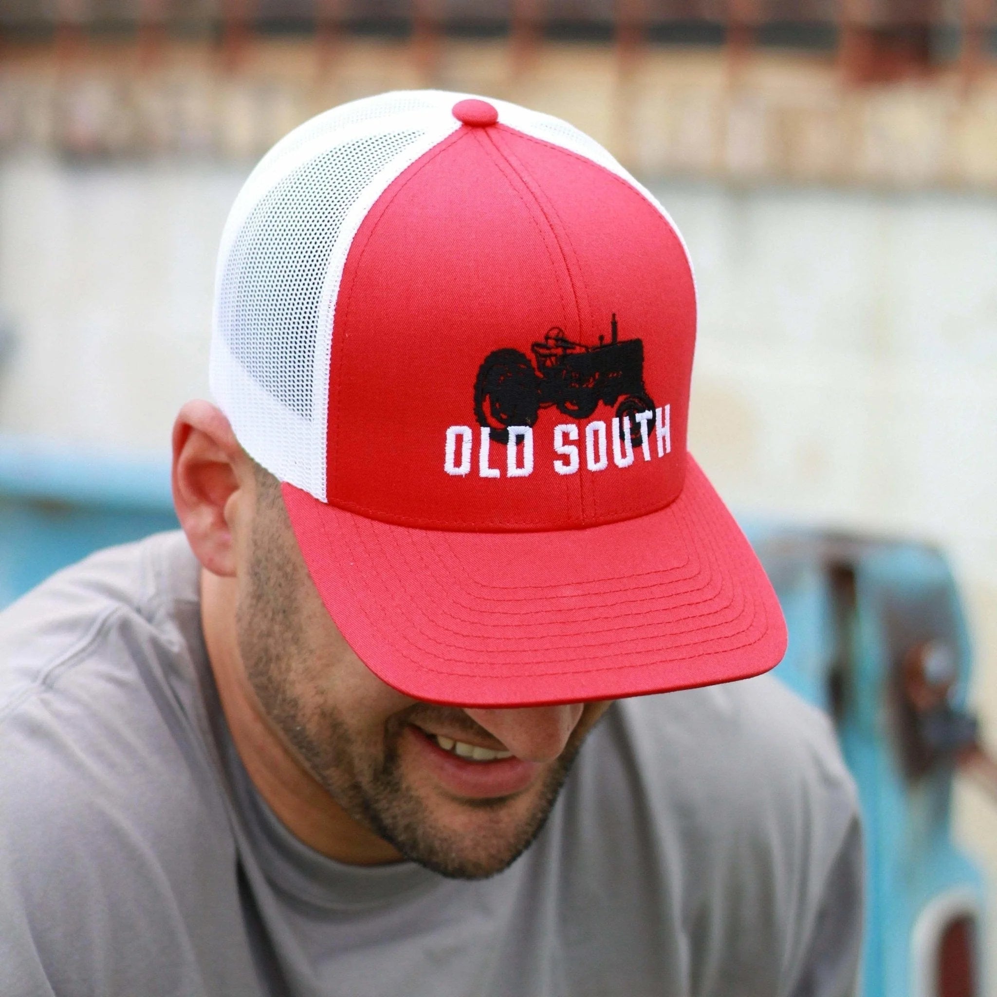 Old South Arch Leather Patch - Tractor Red