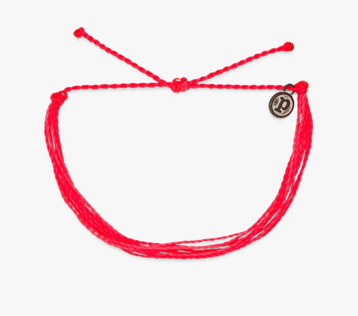 Pura Vida Solid Original Bracelet - Neon Pink