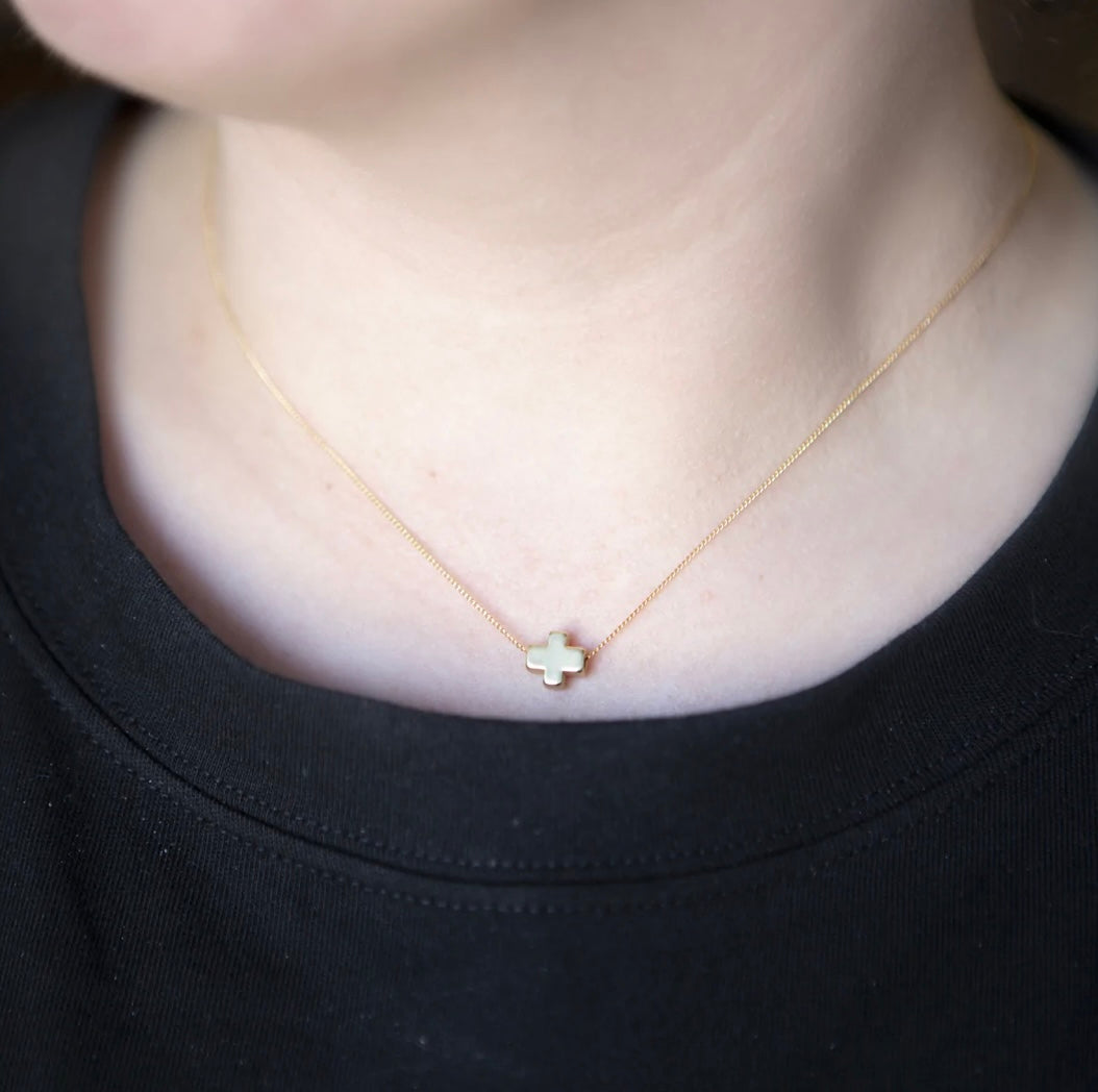 Faith Over Fear Cross Necklace